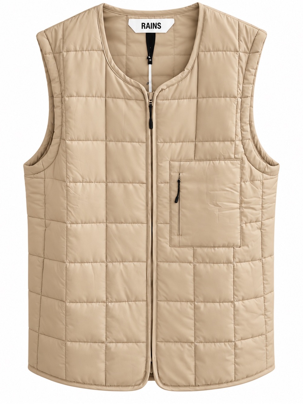 NWT RAINS Liner Vest W1 T1 Sand Quilted Water-Repellent Vest Size S #18160